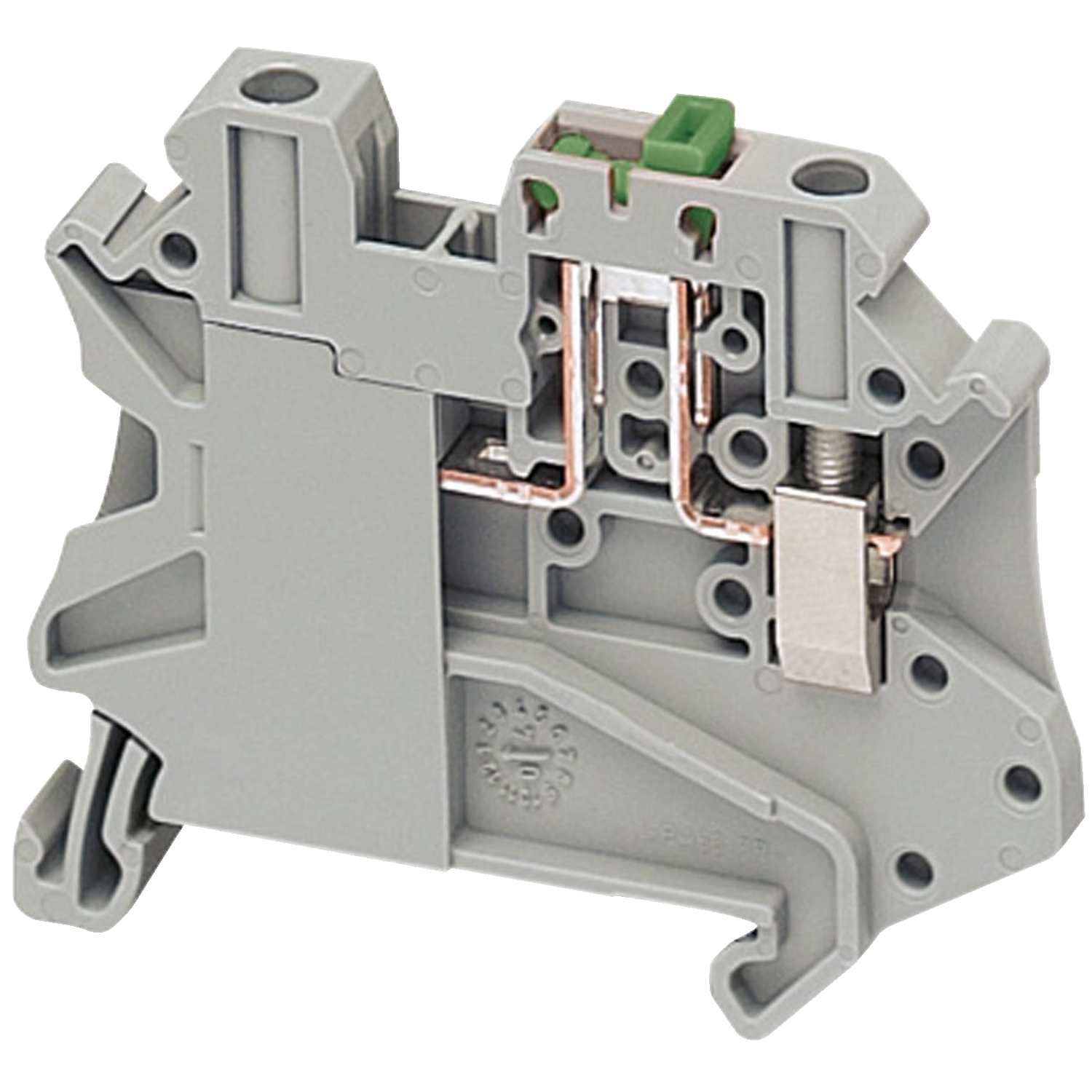 Kinfe Disconnect Screw Terminal Block; 2 Points, 4mm, Grey