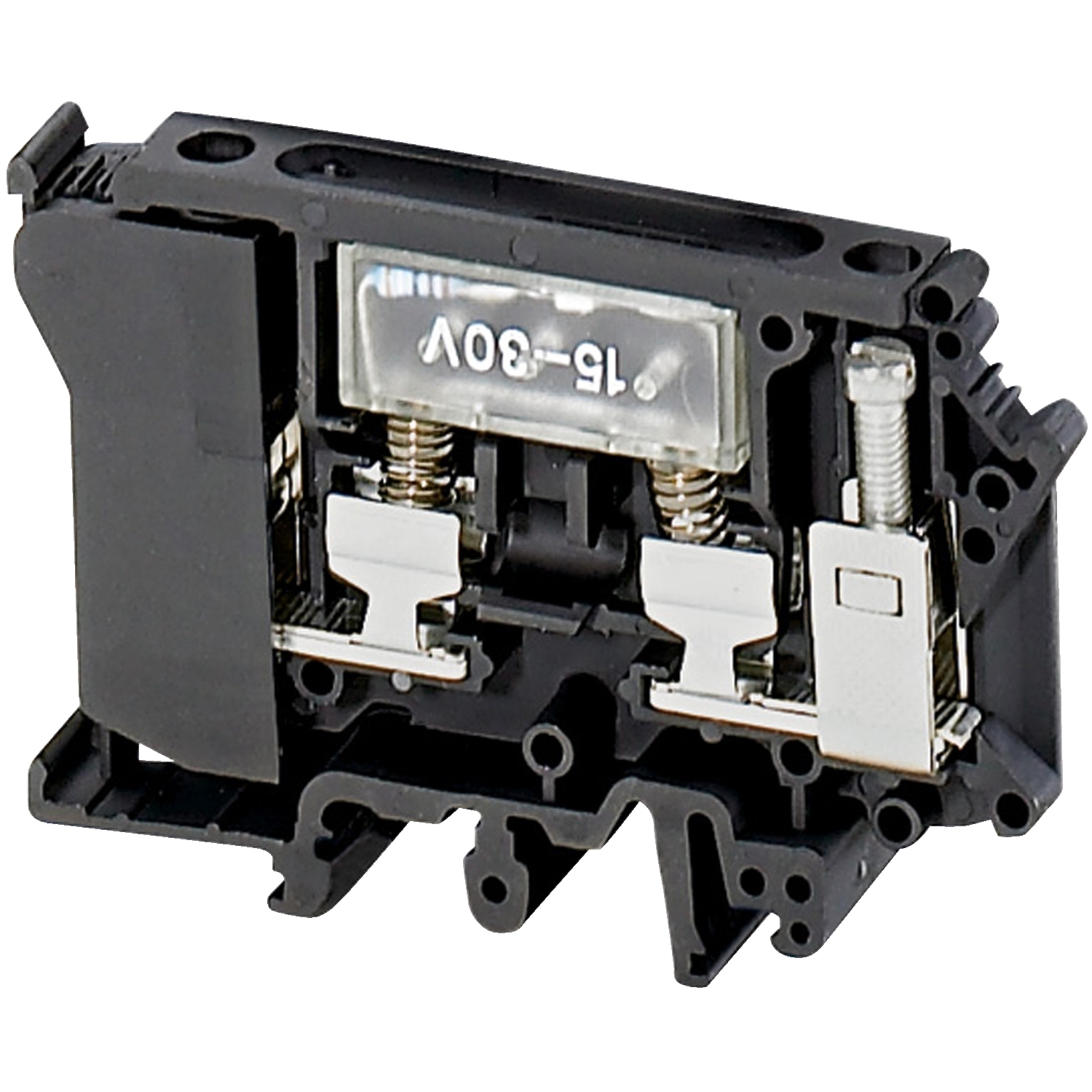 Terminal block, Linergy TR, fused disconnect type, for 6.3x32mm fuse, with light indicator 12 to 30V, black