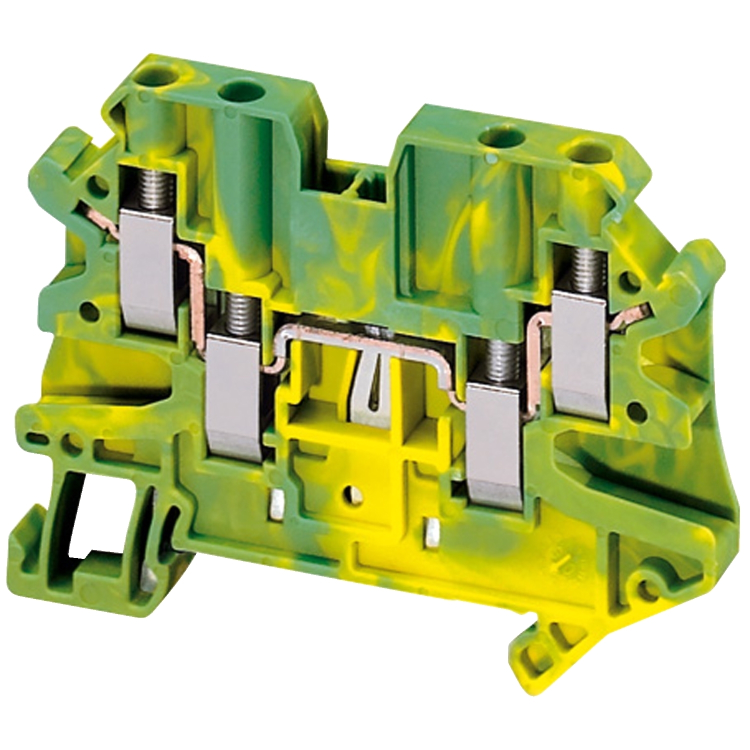 Terminal block, Linergy TR, green-yellow, 4mm, protective earth, 4 points, Set of 50