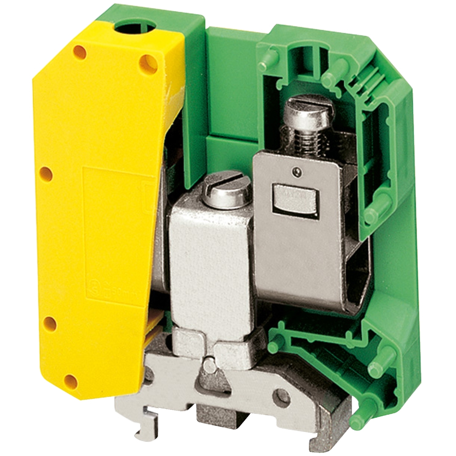 Terminal block, Linergy TR, green-yellow, 50mm2, protective earth, 2 points, Set of 50