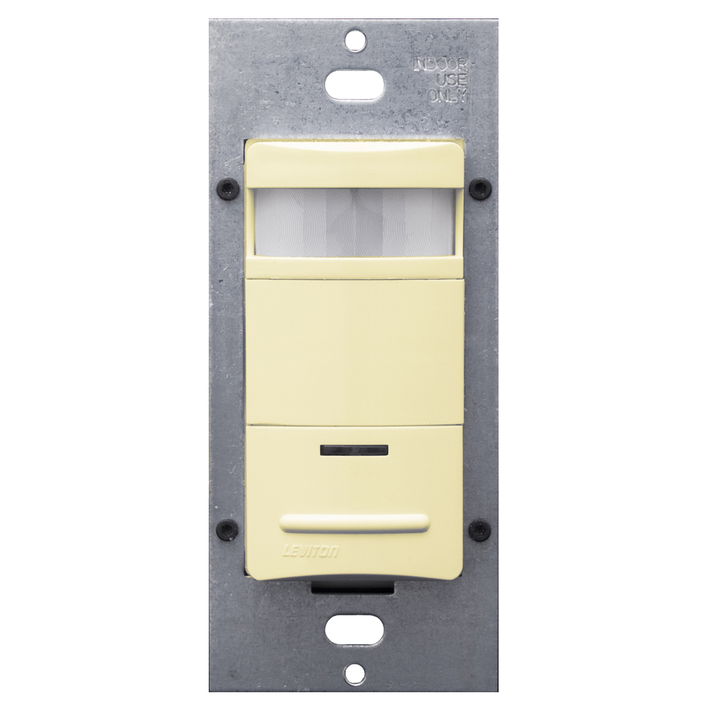 Passive Infrared Wallbox Occupancy Sensor, Single Relay, Photocell Controlled, Low Profile, 180 Degree Field Of View, 1600 Sq Ft, Adjustable Blinders, Time Delay 30S-30M. 120/277VAC, 60Hz, Auto On/Manual On Selectable, Cec Title 24 Compliant, UL Listed, RoHS - Ivory