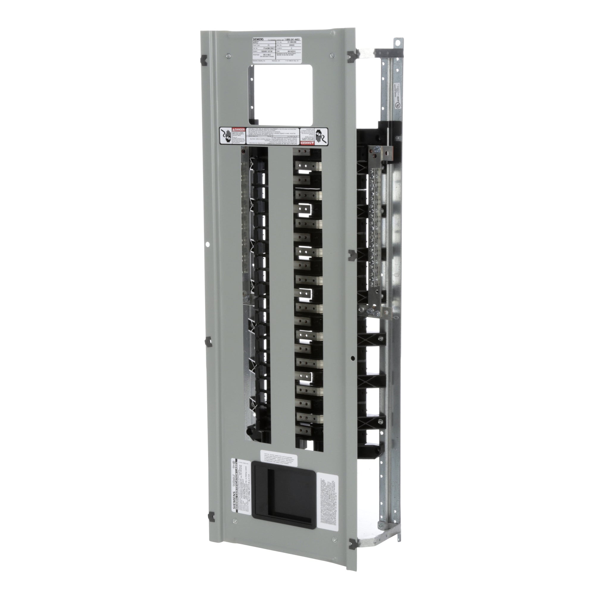  Low Voltage RP1 Unassembled Lighting Panel. Dimensions (H x W x D) IN 44.0 x 20.0 x 5.75. 1-Phase 3-Wire allows 42 circuits user selects Main Device (Lug/Breaker). Rated 120/240V (250A). Special features tin-plated copper main bus,subfeed space included