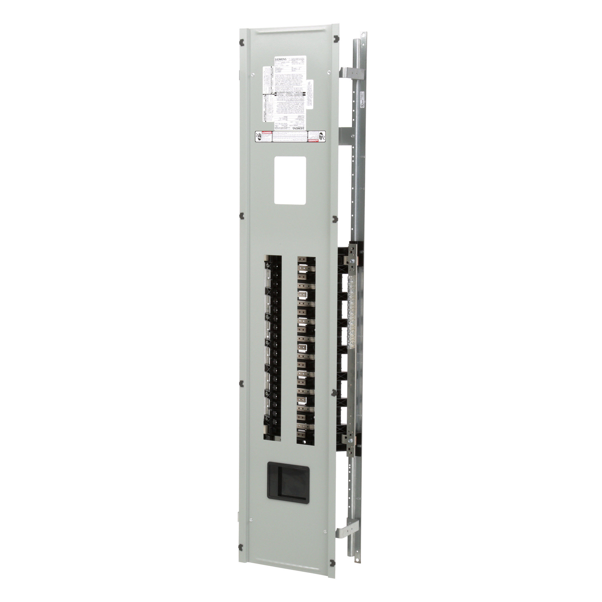  Low Voltage RP1 Unassembled Lighting Panel. Dimensions (H x W x D) IN 68.0 x 20.0 x 5.75. 1-Phase 3-Wire allows 42 circuits user selects Main Device (Lug/Breaker). Rated 120/240V (400A). Special features tin-plated copper main bus,subfeed space included