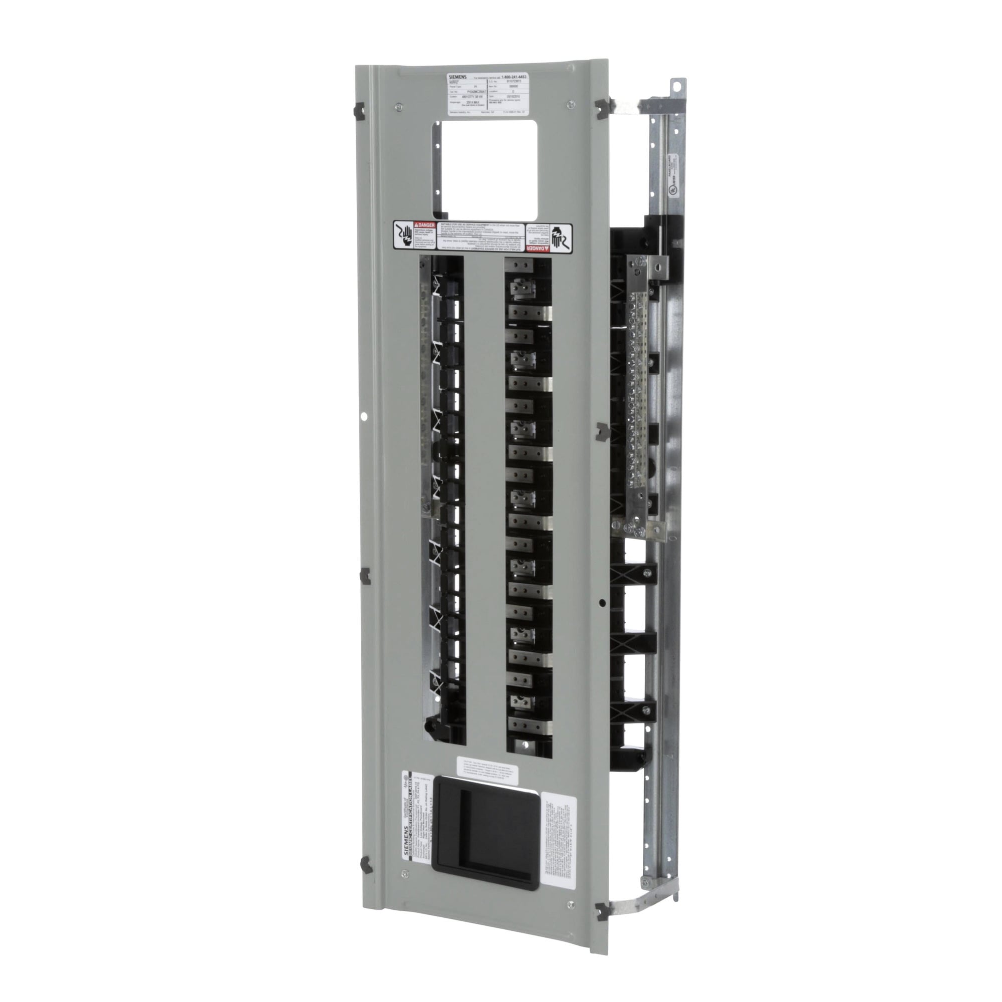  Low Voltage RP1 Unassembled Lighting Panel. Dimensions (H x W x D) IN 44.0 x 20.0 x 5.75. 3-Phase 4-Wire allows 42 circuits user selects Main Device (Lug/Breaker). Rated 480Y/277V (250A). Special features tin-plated aluminum main bus, subfeed space included