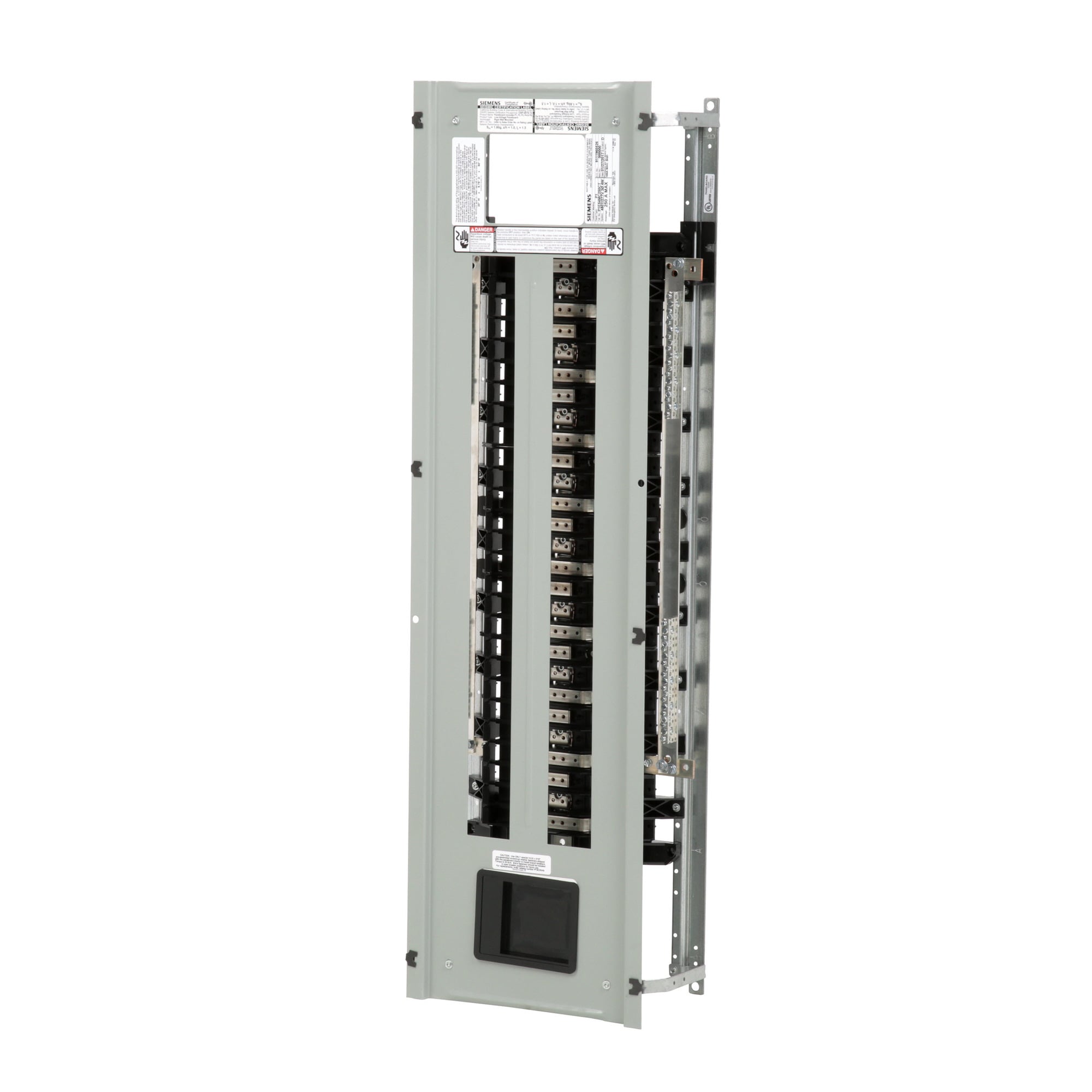  Low Voltage RP1 Unassembled Lighting Panel. Dimensions (H x W x D) IN 50.0 x 20.0 x 5.75. 3-Phase 4-Wire allows 54 circuits user selects Main Device (Lug/Breaker). Rated 480Y/277V (250A). Special features tin-plated copper main bus, subfeed space included