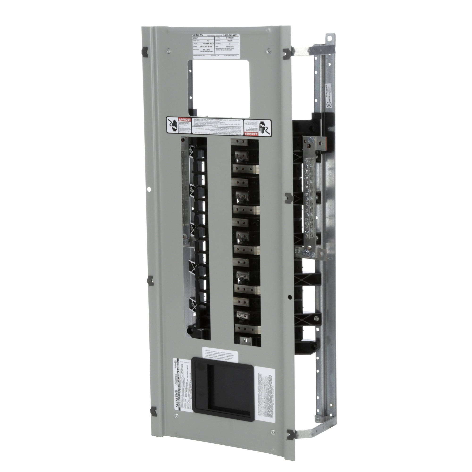  Low Voltage RP1 Unassembled Lighting Panel. Dimensions (H x W x D) IN 38.0 x 20.0 x 5.75. 3-Phase 4-Wire allows 30 circuits user selects Main Device (Lug/Breaker). Rated 208Y/120V (250A). Special features tin-plated copper main bus, subfeed space included