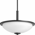 Three-light inverted pendant from the Replay Collection, smooth forms, linear details and a pleasingly elegant frame enhance a simplified modern look. Black finish.