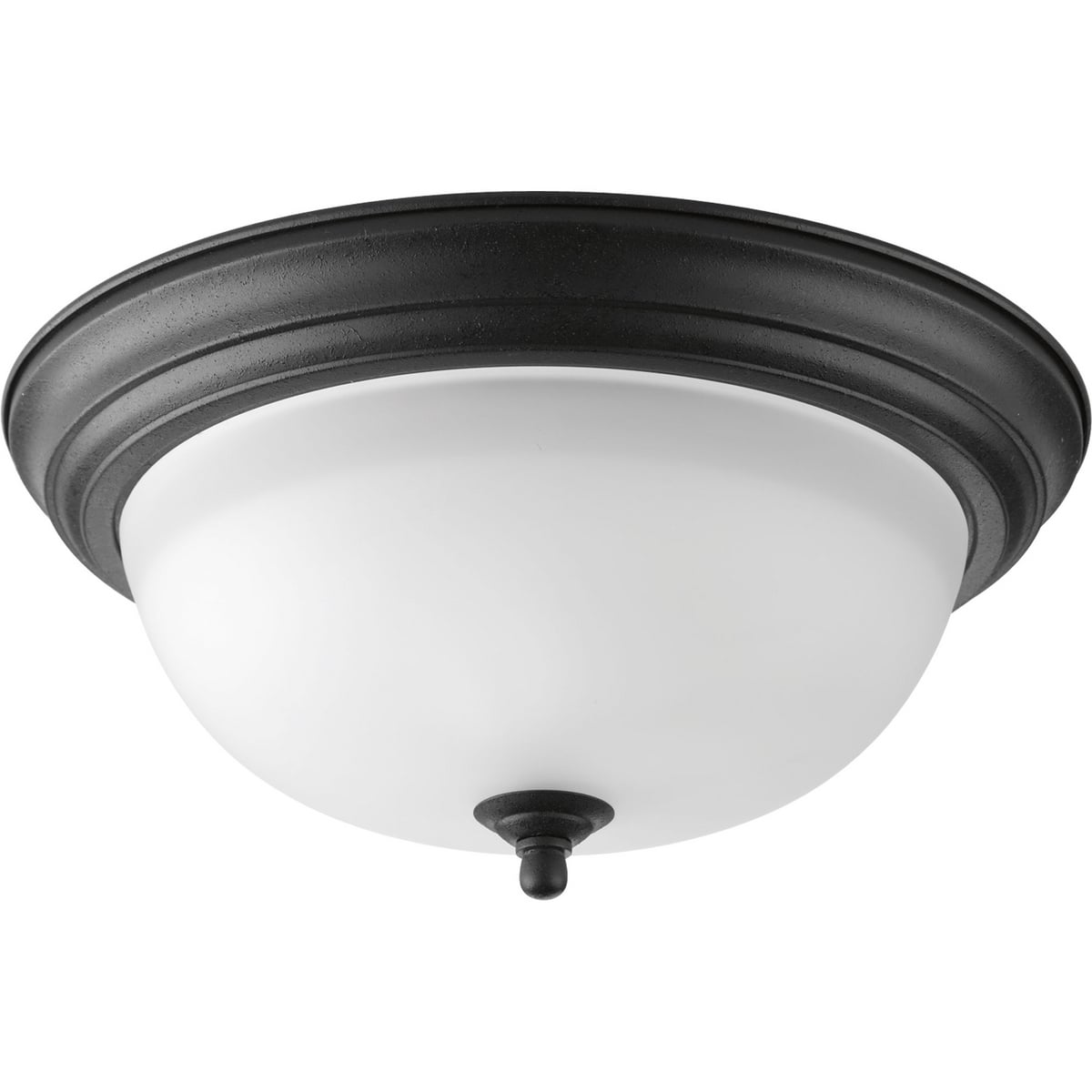 2-75W MED FLUSH MOUNT Forged Black