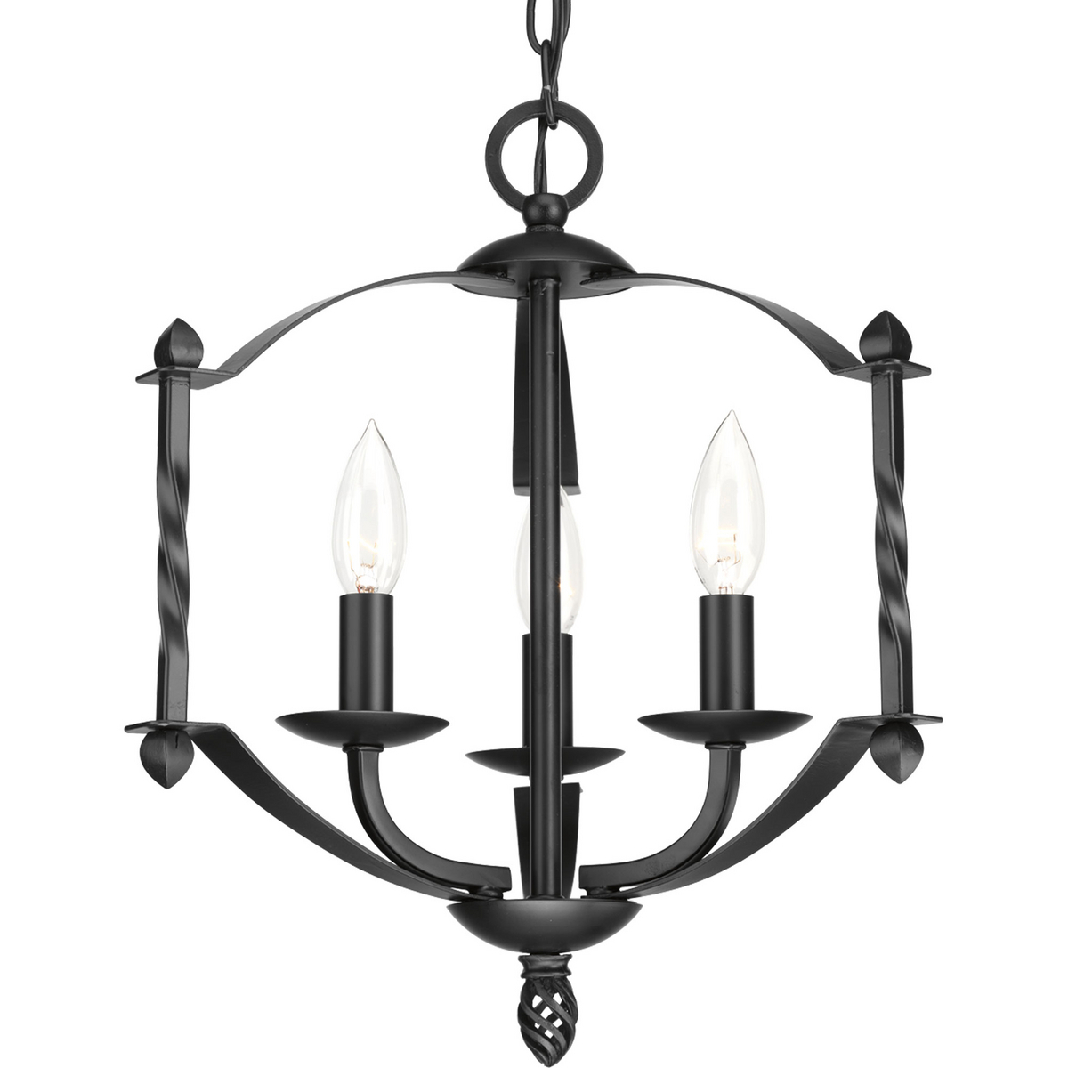 3-60W CAND CHANDELIER Black
