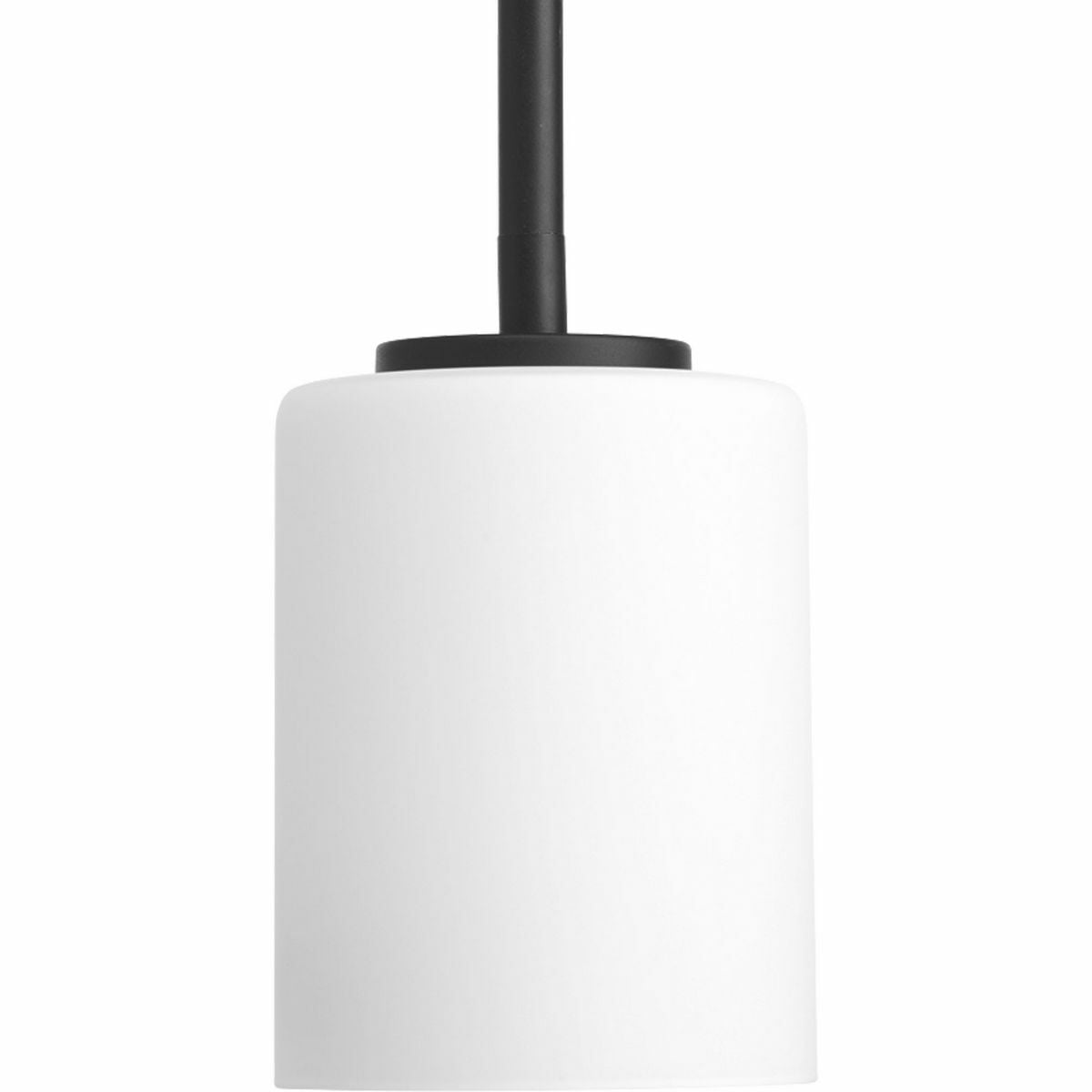 One-light mini-pendant from the Replay Collection, feature smooth forms, linear details and a pleasingly elegant frame enhance a simplified modern look. Black finish.