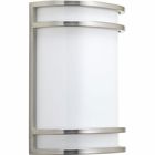 A contemporary white acrylic LED wall sconce that features a 120V alternating current (AC) source which eliminates the need for a traditional LED driver.