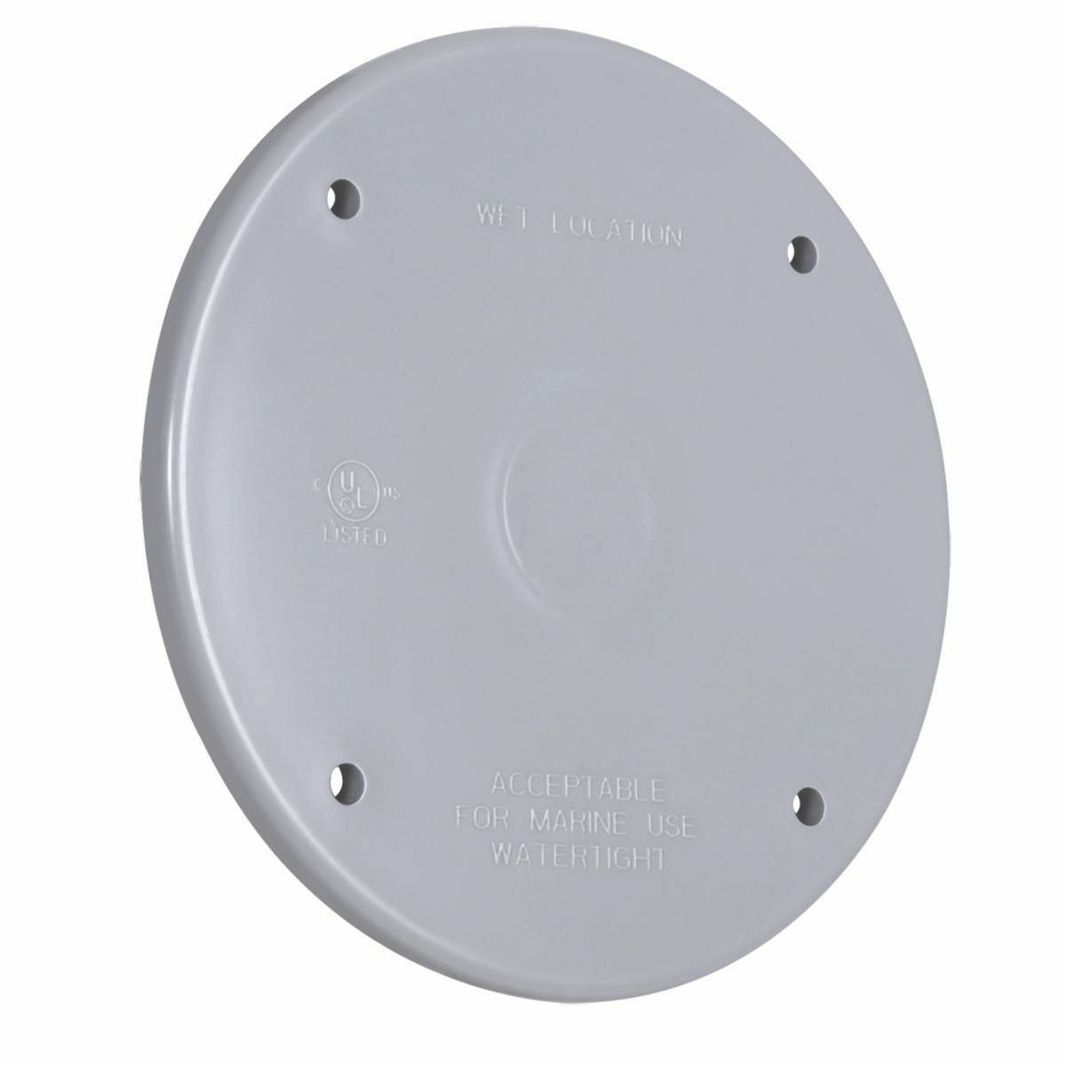 4 In. Round Blank Covers, Blank Cover, Gray