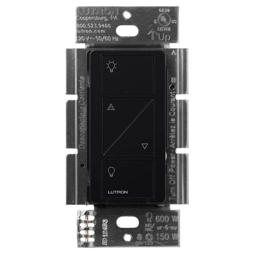 Lutron Caseta Wireless Smart Lighting Dimmer Switch, 120V, 150 W LED, Black