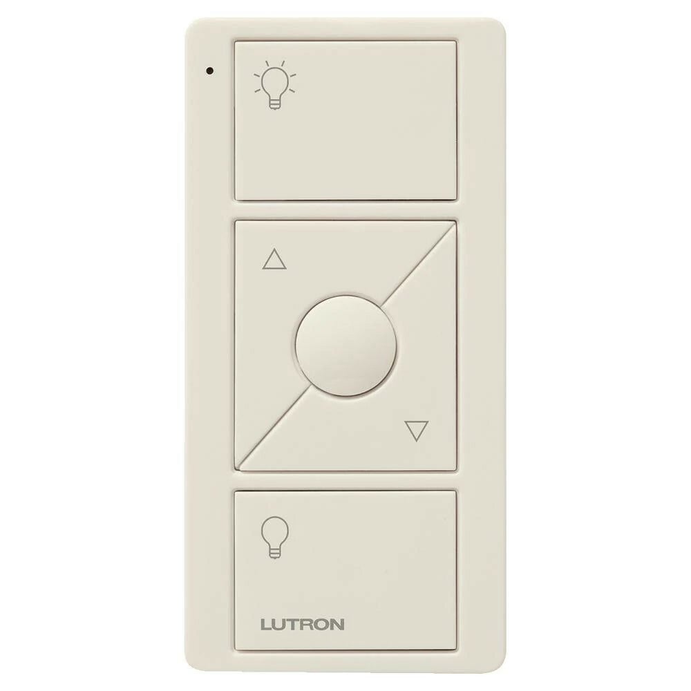 Lutron 3-Button with Raise/Lower and Preset, Pico Smart Remote, with Light Icons - Light Almond, with retail packaging