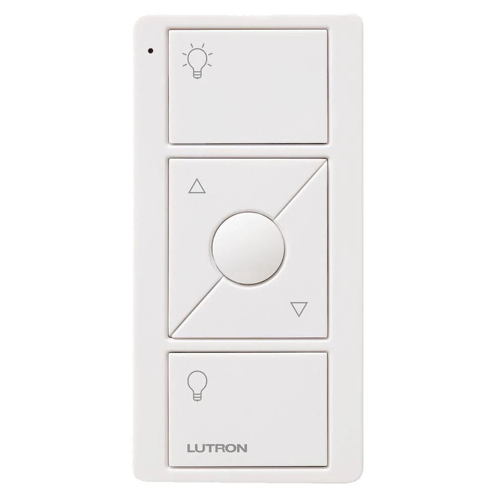 Lutron 3-Button with Raise/Lower and Preset, Pico Smart Remote, with Light Icons - White, with retail packaging