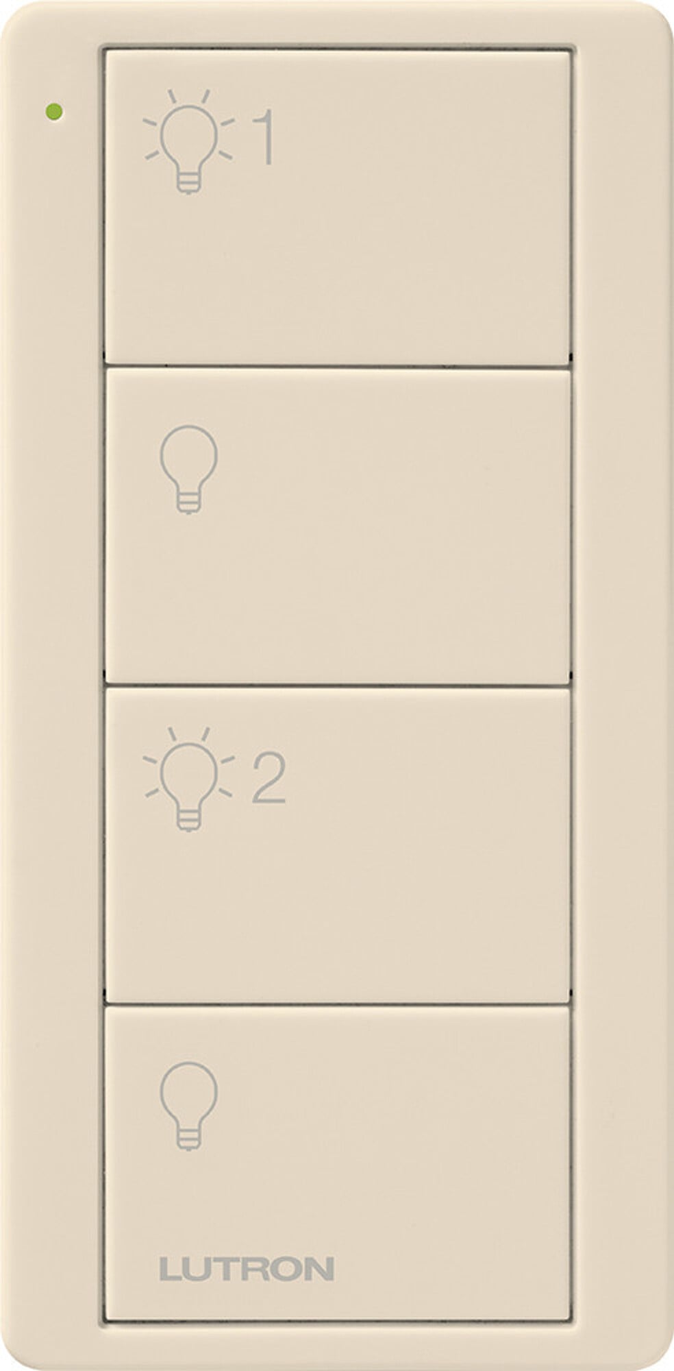 Pico Wireless Control, 4-button, 434 MHz, 2 group control of lights, in light almond