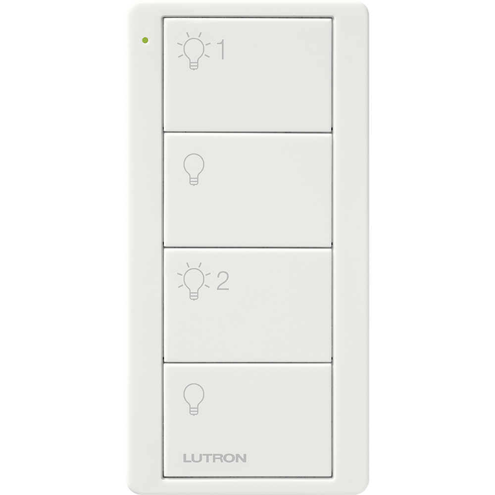 Pico Wireless Control, 4-button, 434 MHz, 2 group control of lights, in white
