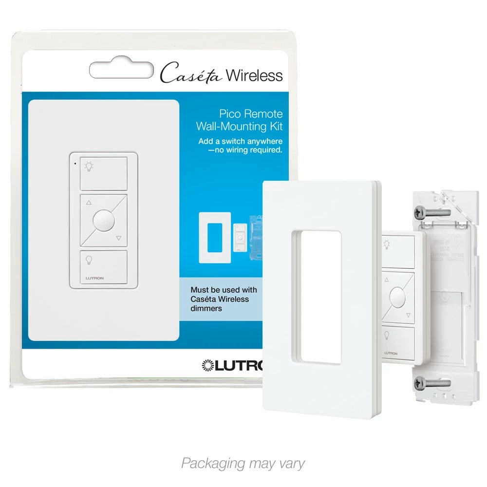 Lutron Caseta Wireless Pico Smart Remote Wall-Mounting Kit, White