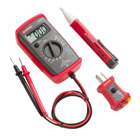 This Amprobe Electrical Test Kit offers three electrical testers with testing functions suitable for a variety of residential applications. The kit includes the AM-420 Digital Multimeter, ST-102B Socket Tester with GFCI and VP-1000 Non-Contact Voltage Detector. From identifying voltage presence in outlets and switches to confirming proper wiring of GFCI breakers, this kit boasts all the features needed to perform quick and safe voltage tests.