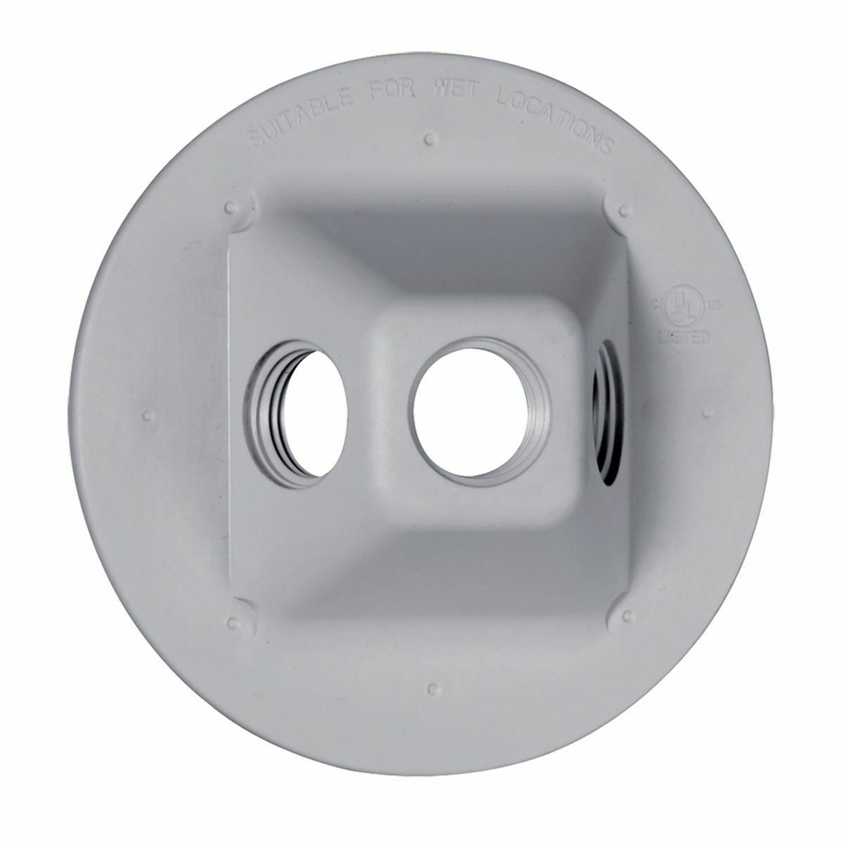 ROUND NM WP CLUSTER COVER (3)1/2 IN. OUTLET GRAY