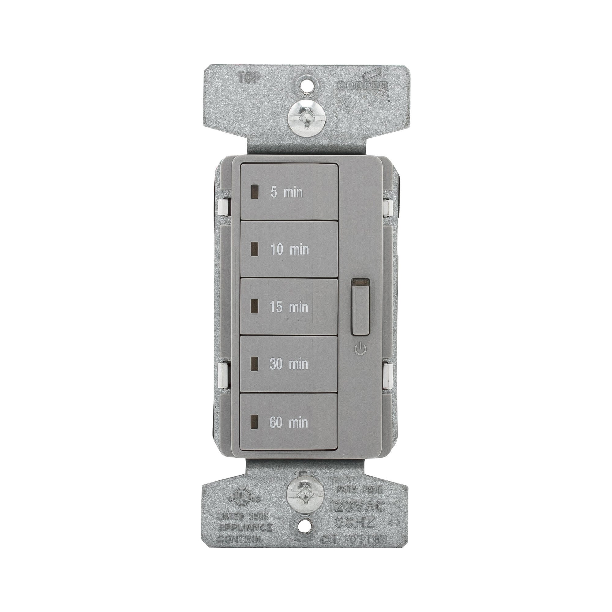 PT18M-GY-K 5-Button min Timer with Off Programmable Timer With Off Programmable Timer, 120 V AC, 1/4 hp, 1 Pole