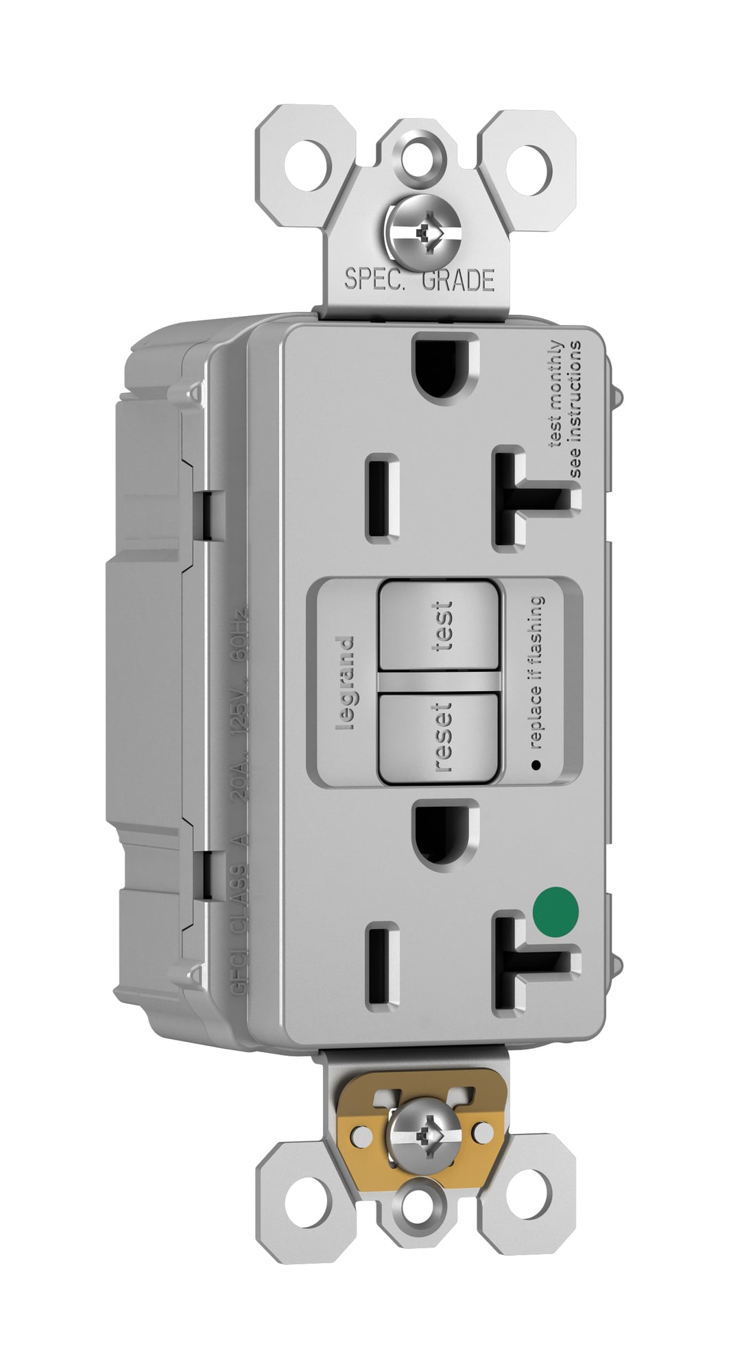 SELF TEST PTAIL GFCI HG REC 20A GRY