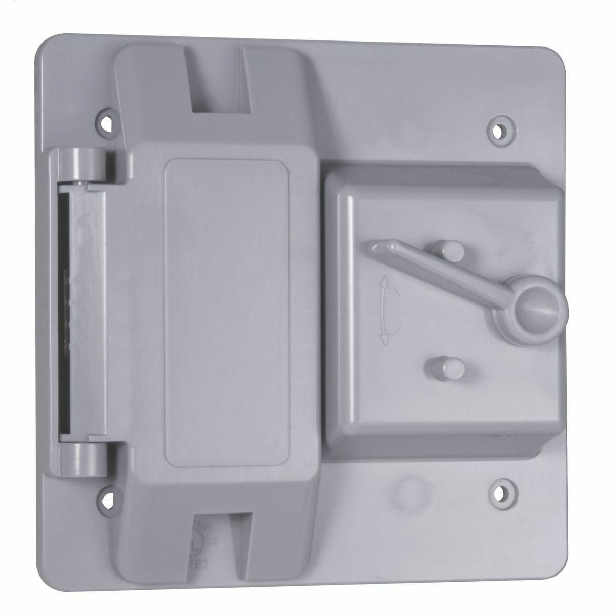 Two Gang Gray Device Mount Covers, GFCI & (1) Toggle