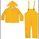 Heavy Duty Yellow Rain Suit, Double Extra Large Size, Polyvinyl Chloride material, Strap closure