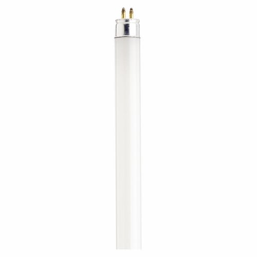 Fluorescent T5 Preheat Lamp, Designation: F8T5/CW, 8 WTT, T5 Shape, G5 Miniature Bi Pin Base, 5000 HR, Lumens: 380 LM Initial, 4000 DEG K Color Temperature, Cool White 62 CRI, 11-29/32 IN Length, 5/8 IN Diameter