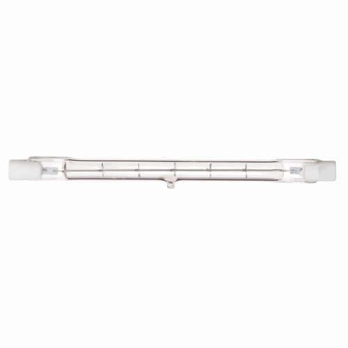 Halogen Double Ended Halogen Lamp, Designation: 300T3Q/CL, 130 V, 300 WTT, T3 Shape, R7s Double Ended Base, Clear, C-8 Filament, 1500 HR, Lumens: 5300 LM Initial, 4-11/16 IN Length, 3/8 IN Diameter