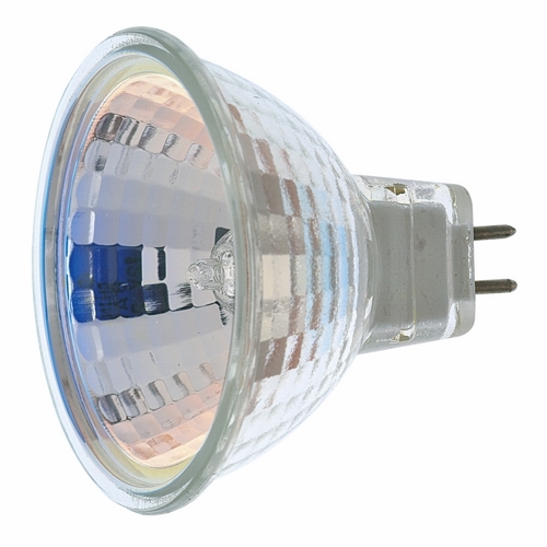 Halogen MR Lamp, Designation: 50MR16/FL, 12 V, 50 WTT, MR16 Shape, GU5.3/GX5.3 Miniature 2 Pin Round Base, C-8 Filament, 2000 HR, 3000 DEG K Color Temperature, Warm White 36 DEG Beam Angle, 1-7/8 IN Length, 2 IN Diameter, Lumens: 1600 CP Center Beam