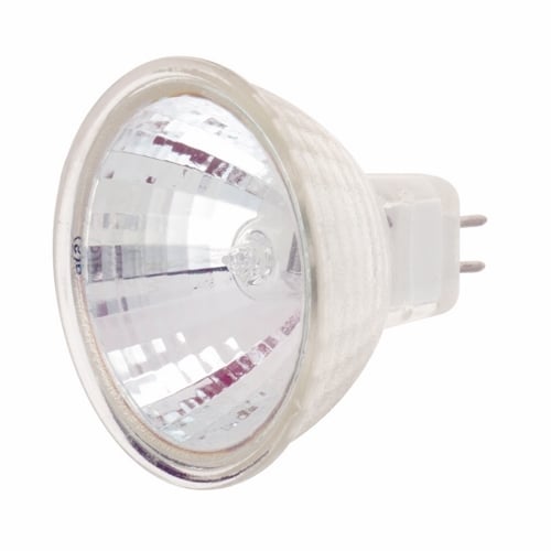 Halogen MR Lamp, Designation: 35MR16/FL/C/24V, 24 V, 35 WTT, MR16 Shape, GU5.3/GX5.3 Miniature 2 Pin Round Base, C-6 Filament, 2000 HR, 36 DEG Beam Angle, 1-7/8 IN Length, 2 IN Diameter, Lumens: 1000 CP Center Beam