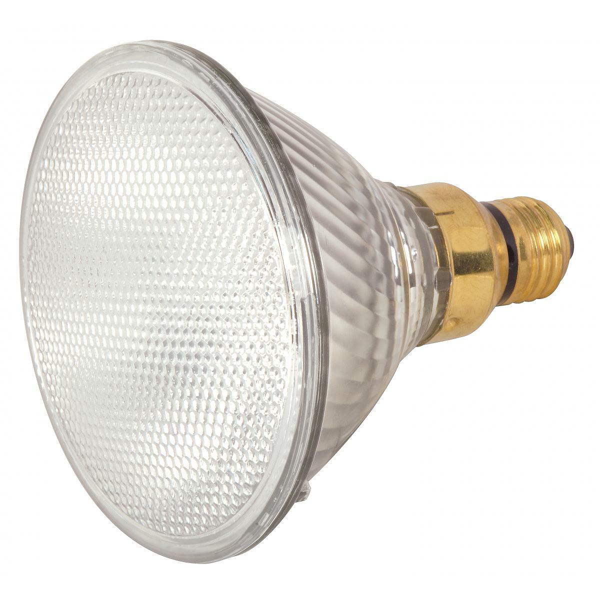 Halogen PAR Lamp, Designation: 60PAR38/HAL/XEN/FL/120V, 120 V, 60 WTT, PAR38 Shape, E26SK Medium Skirted Base, Clear, CC-8 Filament, 1500 HR, Lumens: 1090 LM Initial, 3000 DEG K Color Temperature, Warm White 30 DEG Beam Angle, 5-5/16 IN Length, 4-3/4 IN Diameter, Lumens: 2000 CP Center Beam