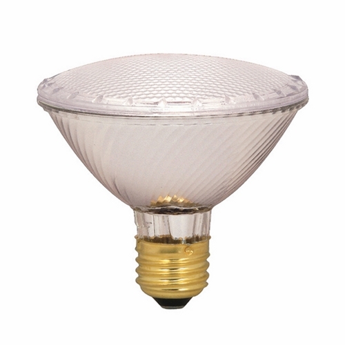 Halogen PAR Lamp, Designation: 39PAR30/HAL/XEN/WFL/130V, 130 V, 39 WTT, PAR30 Shape, E26 Medium Base, Clear, CC-8 Filament, 2000 HR, Lumens: 530 LM Initial, 2900 DEG K Color Temperature, Warm White 34 DEG Beam Angle, 3-5/8 IN Length, 3-3/4 IN Diameter, Lumens: 600 CP Center Beam