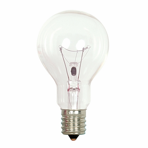 Incandescent General Service Lamp, Designation: 40A15/CL/E17, 120 V, 40 WTT, A15 Shape, E17 Intermediate Base, Clear, C-9 Filament, 1000 HR, Lumens: 420 LM Initial, 3-3/8 IN Length, 1-7/8 IN Diameter