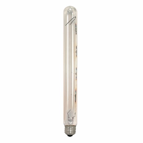 Incandescent Showcase Lamp, Designation: 40T8, 130 V, 40 WTT, T8 Shape, E26 Medium Base, Clear, C-8 Filament, 2000 HR, Lumens: 265 LM Initial, 12 IN Length, 1 IN Diameter