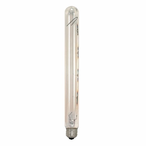 Incandescent Showcase Lamp, Designation: 75T8, 130 V, 75 WTT, T8 Shape, E26 Medium Base, Clear, C-8 Filament, 2000 HR, Lumens: 584 LM Initial, 12 IN Length, 1 IN Diameter