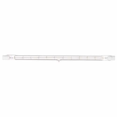 Halogen Double Ended Halogen Lamp, Designation: 1500T3Q/CL/240V, 240 V, 1500 WTT, T3 Shape, R7s Double Ended Base, Clear, C-8 Filament, 1500 HR, Lumens: 30000 LM Initial, 3000 DEG K Color Temperature, Warm White 10-5/8 IN Length, 3/8 IN Diameter