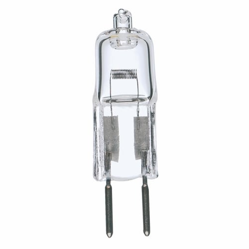Halogen Bi Pin Lamp, Designation: 20T3/CL, 12 V, 20 WTT, T3 Shape, G4 Bi Pin G4 Base, Clear, C-6 Filament, 2000 HR, Lumens: 300 LM Initial, 1-1/4 IN Length, 3/8 IN Diameter