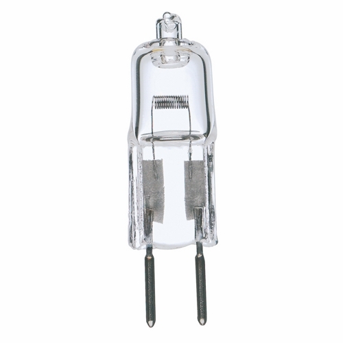 Halogen Bi Pin Lamp, Designation: 50T4/CL, 12 V, 50 WTT, T4 Shape, GY6.35 Bi Pin GY6.35 Base, Clear, C-6 Filament, 2000 HR, Lumens: 900 LM Initial, 1-9/16 IN Length, 1/2 IN Diameter