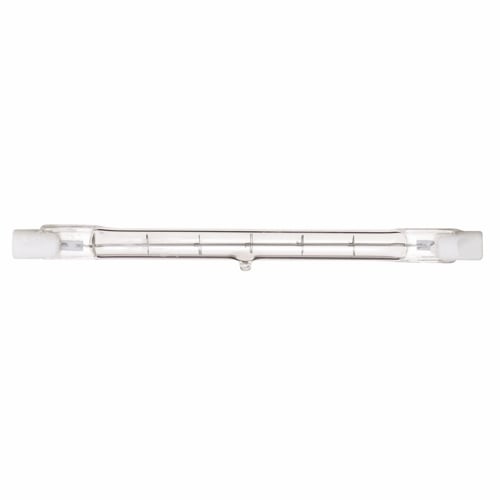 Halogen Double Ended Halogen Lamp, Designation: 150T3Q/CL, 120 V, 150 WTT, T3 Shape, R7s Double Ended Base, Clear, C-8 Filament, 1500 HR, Lumens: 2400 LM Initial, 3000 DEG K Color Temperature, Warm White 4-11/16 IN Length, 3/8 IN Diameter