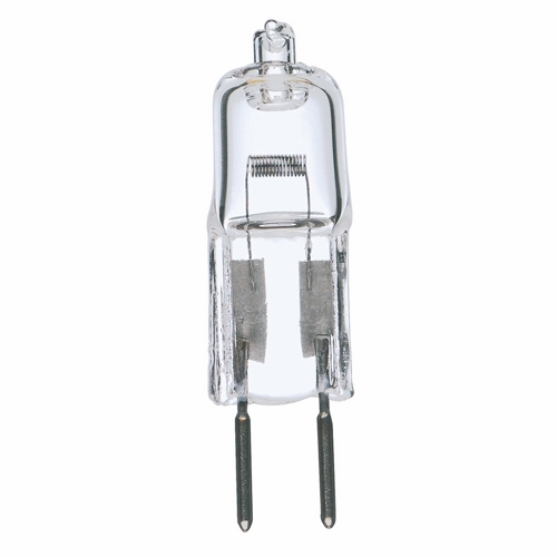 Halogen Bi Pin Lamp, Designation: 35T4/CL, 12 V, 35 WTT, T4 Shape, GY6.35 Bi Pin GY6.35 Base, Clear, C-6 Filament, 2000 HR, Lumens: 595 LM Initial, 1-9/16 IN Length, 1/2 IN Diameter