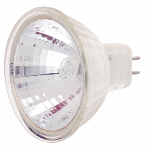 Halogen MR Lamp, Designation: 50MR16/FL/C, 12 V, 50 WTT, MR16 Shape, GU5.3/GX5.3 Miniature 2 Pin Round Base, C-8 Filament, 2000 HR, 36 DEG Beam Angle, 1-7/8 IN Length, 2 IN Diameter, Lumens: 1500 CP Center Beam