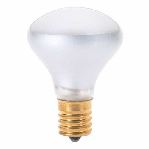 Incandescent Reflector Lamp, Designation: 25R14N, 120 V, 25 WTT, R14 Shape, E17 Intermediate Base, Frosted, CC-2V Filament, 1500 HR, Lumens: 135 LM Initial, 2-5/8 IN Length, 1-3/4 IN Diameter