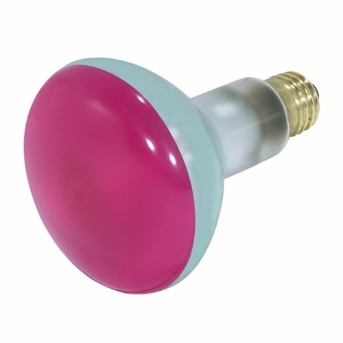 Incandescent Reflector Lamp, Designation: 75BR30/PK, 130 V, 75 WTT, BR30 Shape, E26 Medium Base, Pink, C-9 Filament, 2000 HR, 5-3/8 IN Length, 3-3/4 IN Diameter