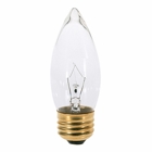 Incandescent Decorative Lamp, Designation: 40B11, 120 V, 40 WTT, B11 Shape, E26 Medium Base, Clear, CC-2V Filament, 1500 HR, Lumens: 370 LM Initial, 3-7/8 IN Length, 1-3/8 IN Diameter