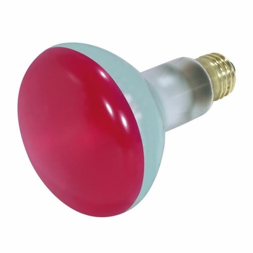 Incandescent Reflector Lamp, Designation: 75BR30/R, 130 V, 75 WTT, BR30 Shape, E26 Medium Base, Red, C-9 Filament, 2000 HR, 5-3/8 IN Length, 3-3/4 IN Diameter