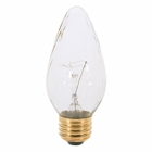 Incandescent Decorative Lamp, Designation: 25F15/W, 120 V, 25 WTT, F15 Shape, E26 Medium Base, White, CC-9 Filament, 1500 HR, Lumens: 160 LM Initial, 4-1/2 IN Length, 1-7/8 IN Diameter