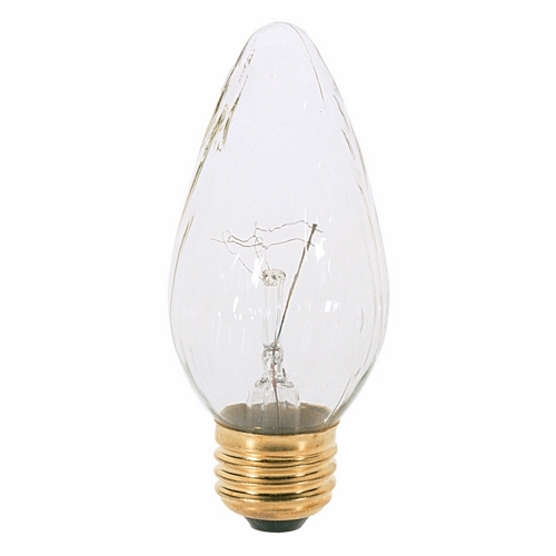 Incandescent Decorative Lamp, Designation: 25F15/AU, 120 V, 25 WTT, F15 Shape, E26 Medium Base, Aurora, CC-9 Filament, 1500 HR, Lumens: 165 LM Initial, 4-1/2 IN Length, 1-7/8 IN Diameter