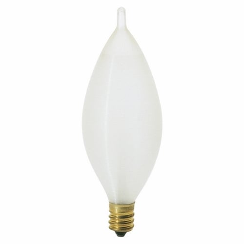 Incandescent Decorative Lamp, Designation: 60C11, 120 V, 60 WTT, C11 Shape, E12 Candelabra Base, Spun, C-7A Filament, 1500 HR, Lumens: 606 LM Initial, 4 IN Length, 1-3/8 IN Diameter